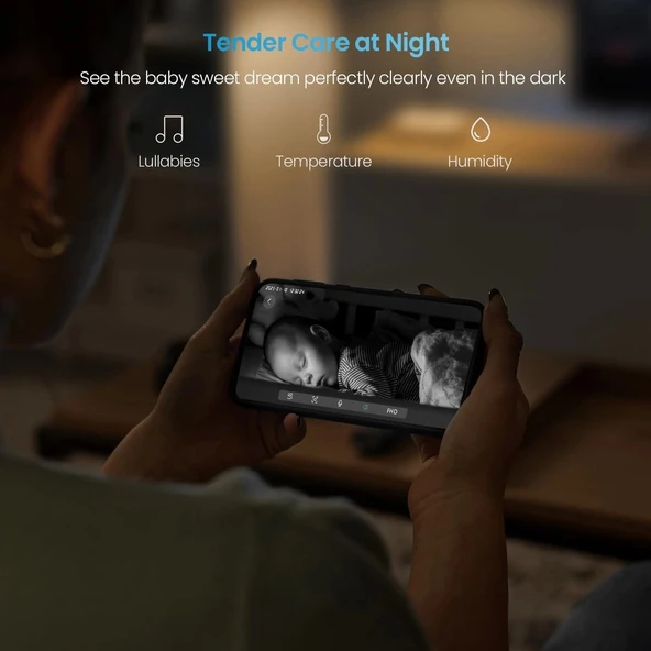 ieGeek Kamera ve Ses Özellikli Video Bebek Monitörü, 1080P FHD - 2 Kamera - 3