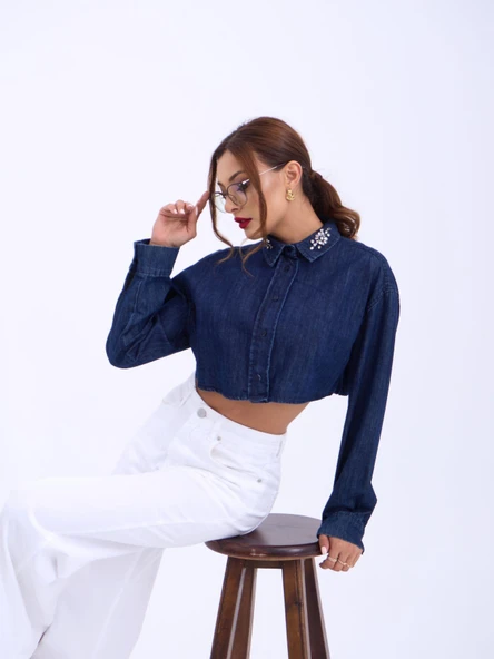 6603 KOT BLUZ-MAVİ - 2