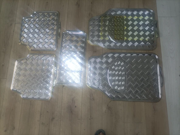 Krom kaplama gümüş oto paspas - Resim 2