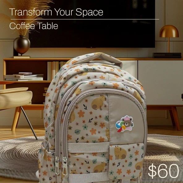 Öğrenci Sırt Okul Çantası Basit Kore Tarzı çocuk Seyahat Çantası kahve - 4