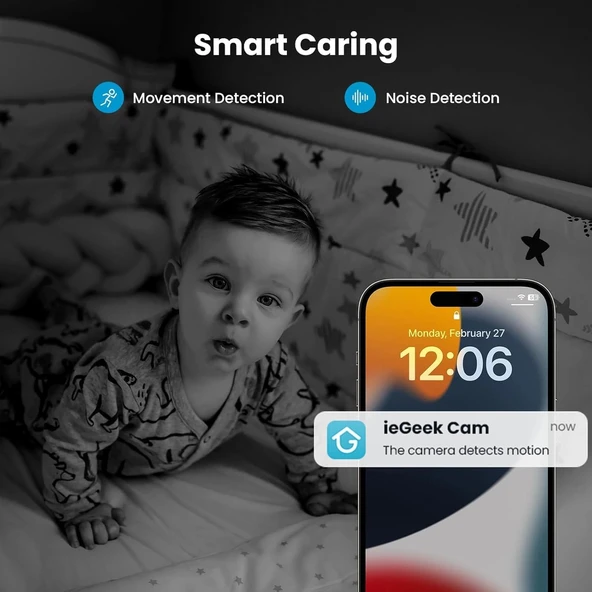 ieGeek 1080p Bebek Monitörü Gece Görüşlü - 5 Inc LCD Ekran - 5