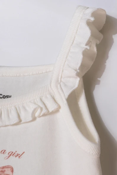 Bebek 2li Askılı Zıbın Body %100 Organik Pamuk - Bebek ve Yenidoğan Serisi-CSY8136 - 4