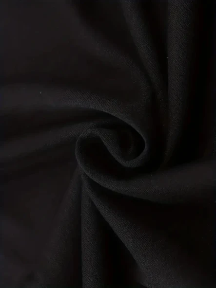 Baskılı Oversize Bisiklet Yaka T-shirt - Siyah - 4