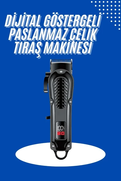 Profesyonel Saç Kesme Aleti Dijital Saç Sakal Tıraş Makinesi Uzun Ömürlü ürün görseli 1