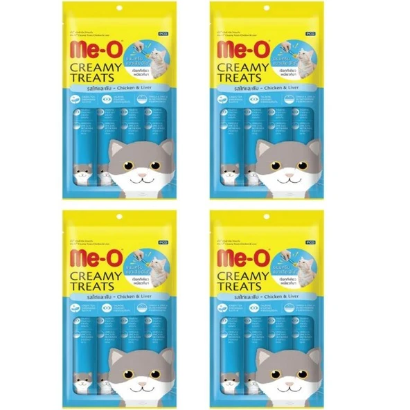Me-O Creamy Treats Tavuklu ve Ciğerli Likit Kedi Ödülü 60 gr (4 Adet) ürün görseli 1