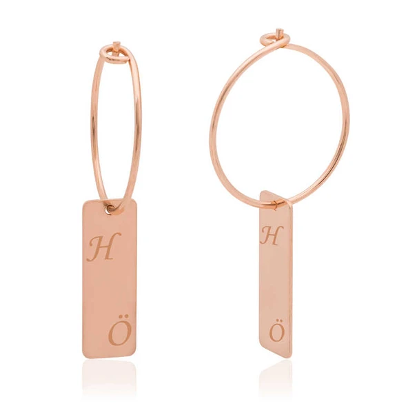 Gümüş Kişiye Özel Çubuk Küpe ürün görseli