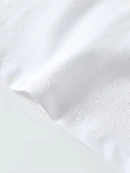 Baskılı Oversize Bisiklet Yaka T-shirt - Beyaz - 4