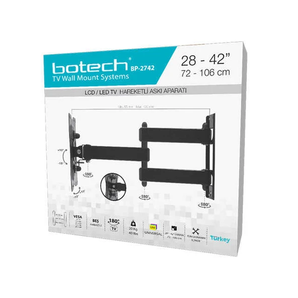 BOTECH 27''-42'' (72-106 CM) Hareketli Askı Aparatı