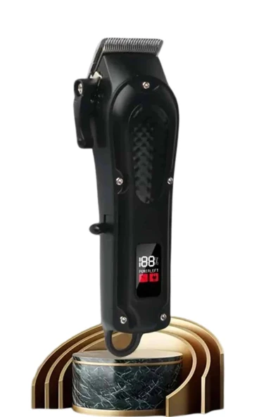 Dijital Profesyonel Kablosuz Saç Sakal Tıraş Makinası Sessiz Paslanmaz Çelik - Resim 2