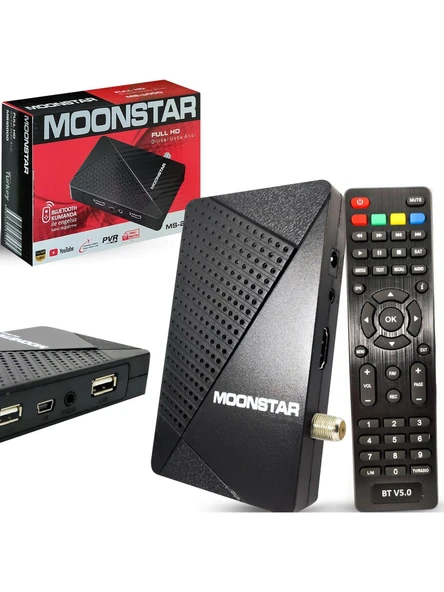 MOONSTAR MS-2000 UYDU ALICI MİNİ FULL HD Bluetooth Kumanda  YOUTUBE IPTV ürün görseli 1