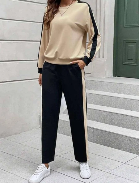 Kadın Iki Iplik şerit Detaylı Ikili Takım ürün görseli