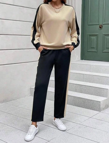 Kadın Iki Iplik şerit Detaylı Ikili Takım - Resim 2