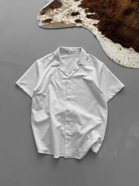 İki İplik Kumaş  Gömlek - Beyaz - 2