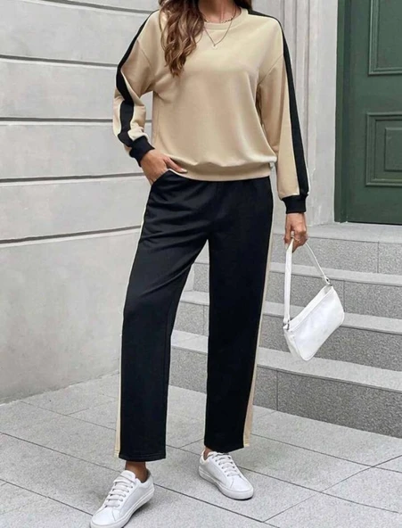 Kadın Iki Iplik şerit Detaylı Ikili Takım - Resim 6