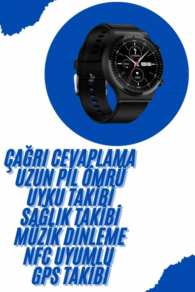 Akıllı Saat Yeni Nesil Üç Kordonlu Nabız Ölçer Çağrı Cevaplama - Resim 2