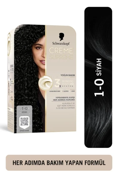 Schwarzkopf Creme Supreme Full Kit 1-0 Siyah ürün görseli