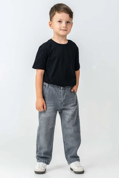 Çift Cepli Lastikli Bel Rahat Erkek Çocuk Pantolon - 2