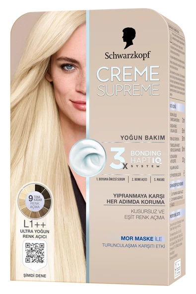 Schwarzkopf Creme Supreme Full Kit L1++ Ultra Yoğun Renk Açıcı x 2 Adet - Resim 2