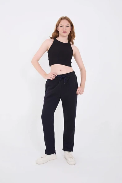 Unisex Üç İplik Basic Eşofman Pantolon - Lacivert - 3