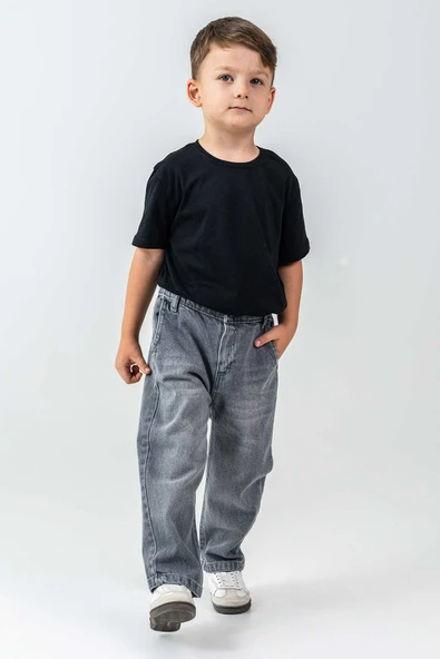 Çift Cepli Lastikli Bel Rahat Erkek Çocuk Pantolon