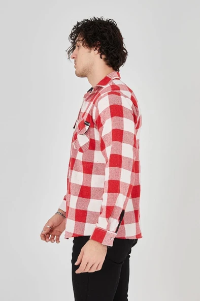 Erkek Uzun Kollu Oduncu Gömlek - Kırmızı - 2