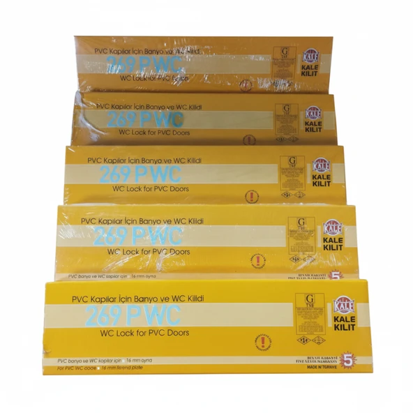 269 PWC PVC KAPILAR İÇİN BANYO VE WC KİLİDİ 35 MM 5 ADET - Resim 2