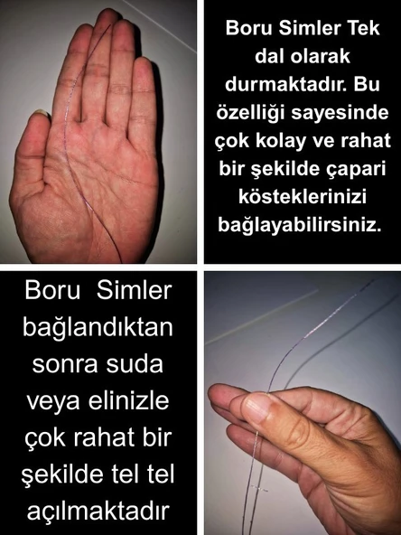 Eagenset Hazır Çapari Kombini Boru Sim Mor Makarada - Resim 3