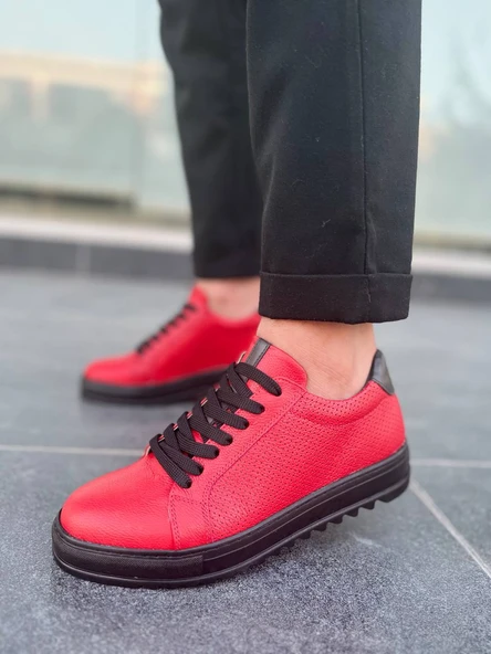 KB-DX2 Kuback Kırmızı Deri Günlük Erkek Ayakkabı - Resim 3