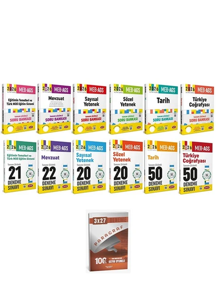 Data 2026 MEB-AGS Tüm Dersler Soru Bankası + 183 Deneme 12 li Set Anla Kazan Paragraf ürün görseli