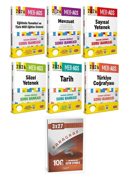 Data 2026 MEB-AGS Tüm Dersler Soru Bankası 6 lı Set Anla Kazan Paragraf ürün görseli