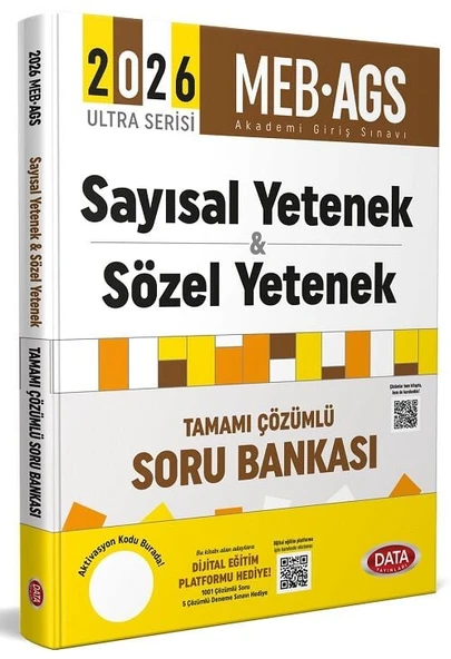 Data 2026 MEB AGS Sayısal-Sözel Yetenek Soru Bankası Çözümlü Ultra Serisi Data Yayınları ürün görseli