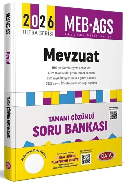 Data 2026 MEB-AGS Mevzuat Soru Bankası Çözümlü Ultra Serisi Data Yayınları ürün görseli
