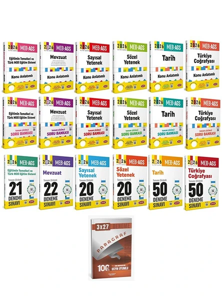 Data 2026 MEB-AGS Tüm Dersler Konu + Soru Bankası + 183 Deneme 18 li Set Anla Kazan Paragraf ürün görseli 1