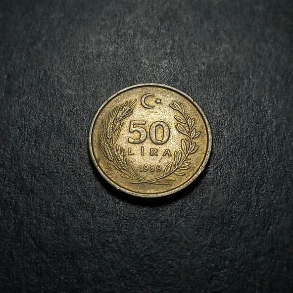 Escoines 3996368bb7a14731dd 1989 50 Lira Alüminyum bronz temiz para - 2