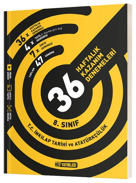 Hız Yayınları 8. Sınıf TC İnkılap Tarihi ve Atatürkçülük Haftalık 36 Deneme Hız Yayınları ürün görseli