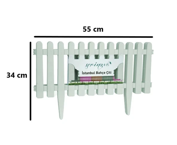 Omnipazar SO-IBC1 Eko İstanbul Bahçe Çiti 4'lü Set 55x34 cm Kirli Beyaz - 2