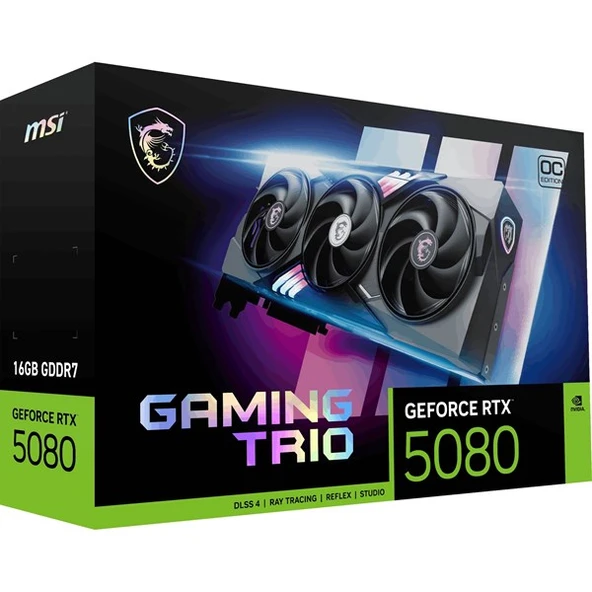 MSI RTX 5080 16GB GAMING TRIO OC 16GB GDDR7 256BİT HDMI-DP PCIe5.0 - 1