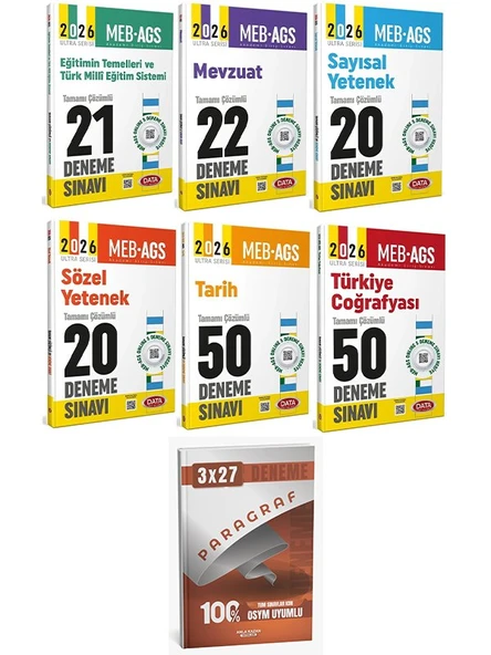 Data 2026 MEB-AGS Tüm Dersler 183 Deneme 6 lı Set Anla Kazan Paragraf ürün görseli 1