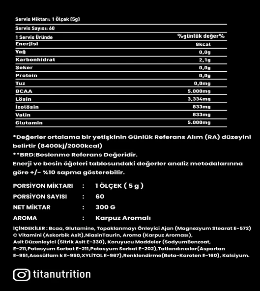 Titan Premium Bcaa 300 Gr-Karpuz-Aromalı - 2
