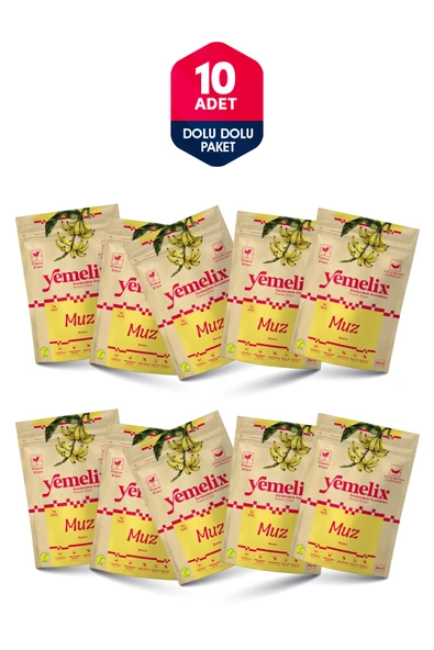 Freeze Dried 10'lu Dolu Dolu Paket Muz Kuru Meyve Cipsi - Dondurularak Kurutulmuş Muz 20Gx10 ürün görseli 1