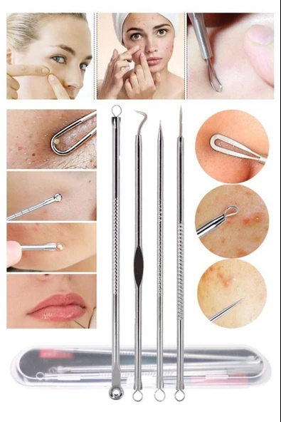 4 lü Kutulu Paslanmaz Komedon Akne - Siyah Nokta Temizleyici Set ürün görseli