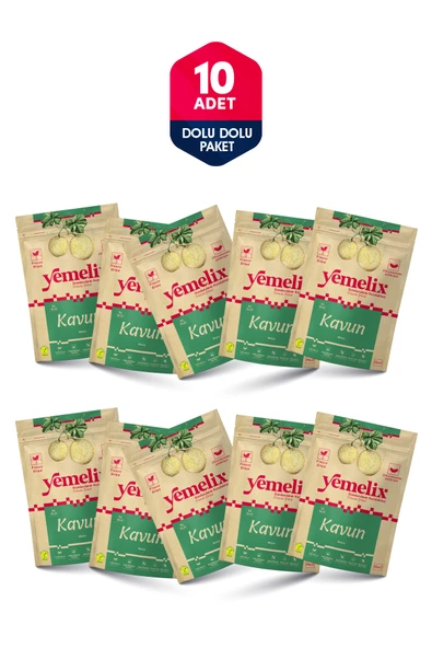 Freeze Dried 10'lu Dolu Dolu Paket Kavun Kuru Meyve Cipsi - Dondurularak  Kurutulmuş Kavun 15Gx10 ürün görseli 1