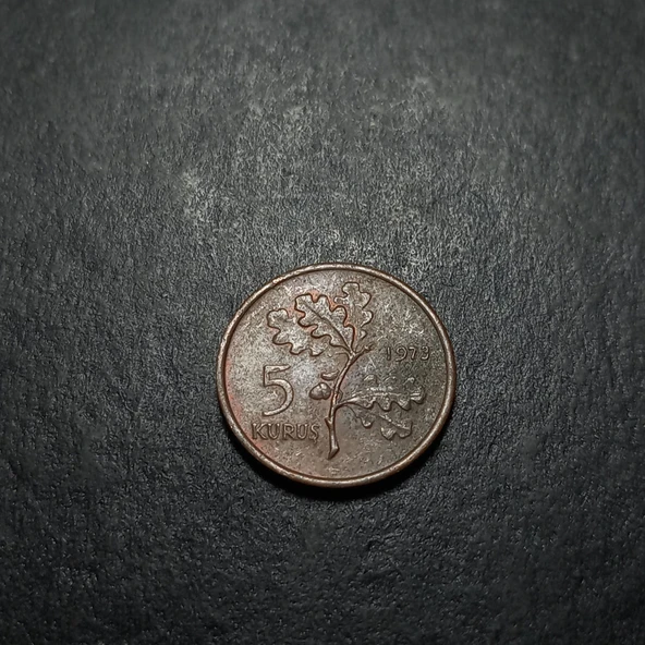 Escoines 3996368bb7b6a3ee71 1973 5Kuruş bronz çt para - 4