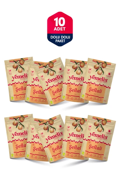 Freeze Dried 10'lu Dolu Dolu Paket Şeftali Kuru Meyve Cipsi - Dondurularak Kurutulmuş Şeftali 15Gx10 ürün görseli 1