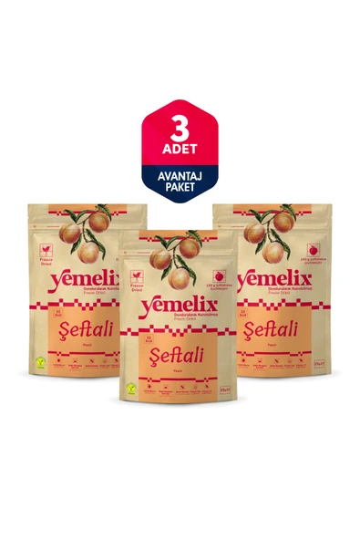 Freeze Dried 3'lü Avantaj Paketi Şeftali Kuru Meyve Cipsi - Dondurularak Kurutulmuş Şeftali 15Gx3 ürün görseli 1