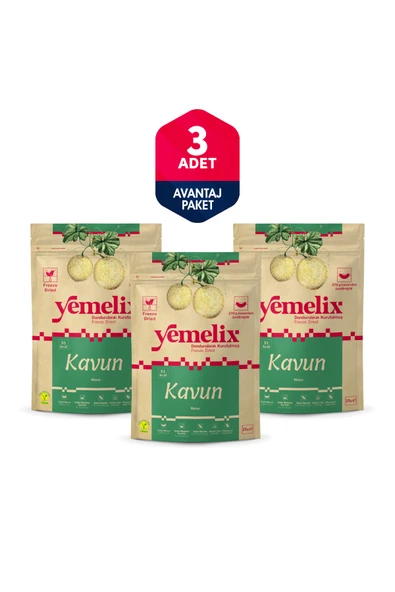 Freeze Dried 3'lü Avantaj Paketi Kavun Kuru Meyve Cipsi - Dondurularak  Kurutulmuş Kavun 15Gx3 ürün görseli 1