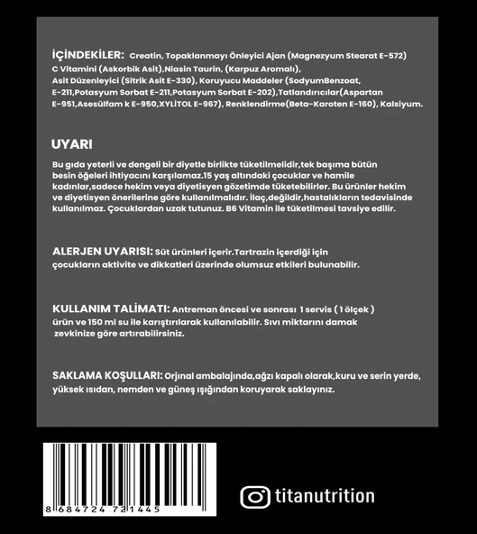 Titan Premium Creatine 300 Gr Monohyrate Mikronized-Aromasız - 3
