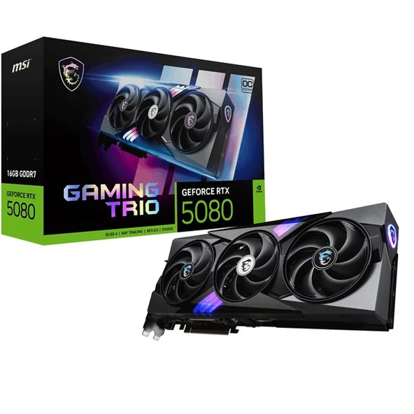 MSI RTX 5080 16GB GAMING TRIO OC 16GB GDDR7 256BİT HDMI-DP PCIe5.0 - 2