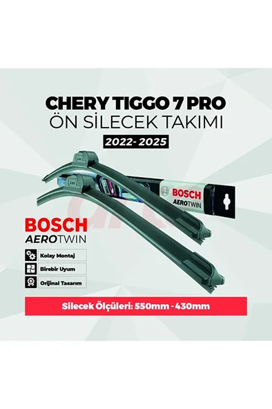 Chery Tiggo7 Pro Max Ön Silecek Takımı 2022-2025 Uyumlu | Aerotwin Serisi | 2'li Set | ürün görseli 1