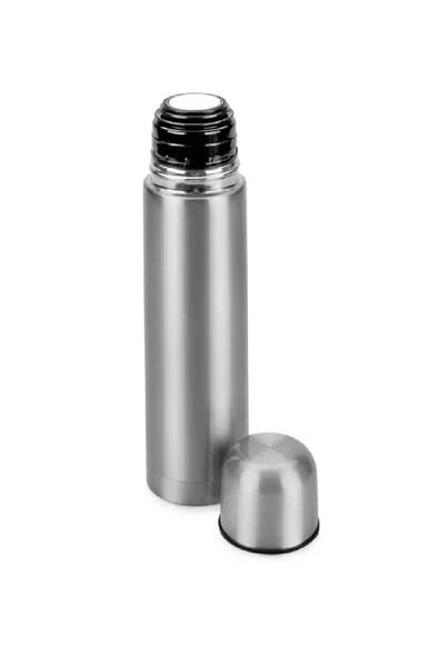 Sıcak Soğuk Korumalı Çelik Termos 1 Litre – Çift Kapaklı Aç Kapa Düğmeli Seyahat Tipi Termos-777 HC - Resim 4